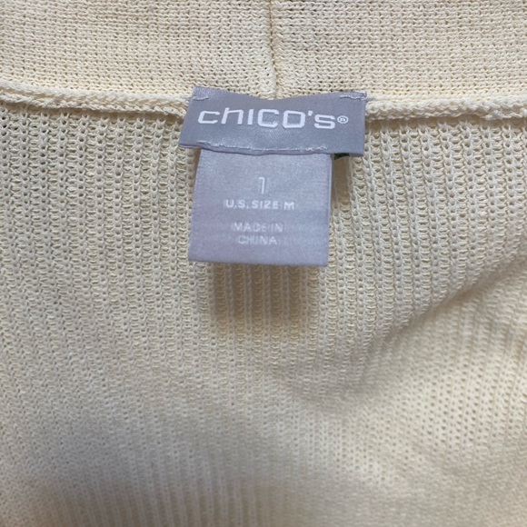 Chico’s Cream Long Sleeve Front Hook Eye Cardigan Size Medium Chico’s 1 - Picture 6 of 8